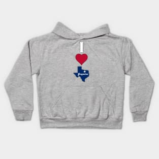 Vertical I Love Grapevine / I Heart Grapevine Lone Star State Texan Kids Hoodie